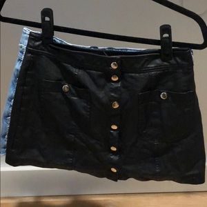 Black leather skirt